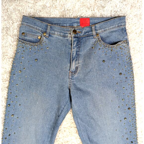 Y2K Very Vera Embellished Jeans Light Wash Size 8P - Picture 10 of 15